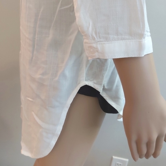 anthropologie Cloth & Stone women's white tunic blouse top oversized lon… - Picture 6 of 12